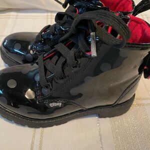 Disney Kids Black and White Polka Dot Boots